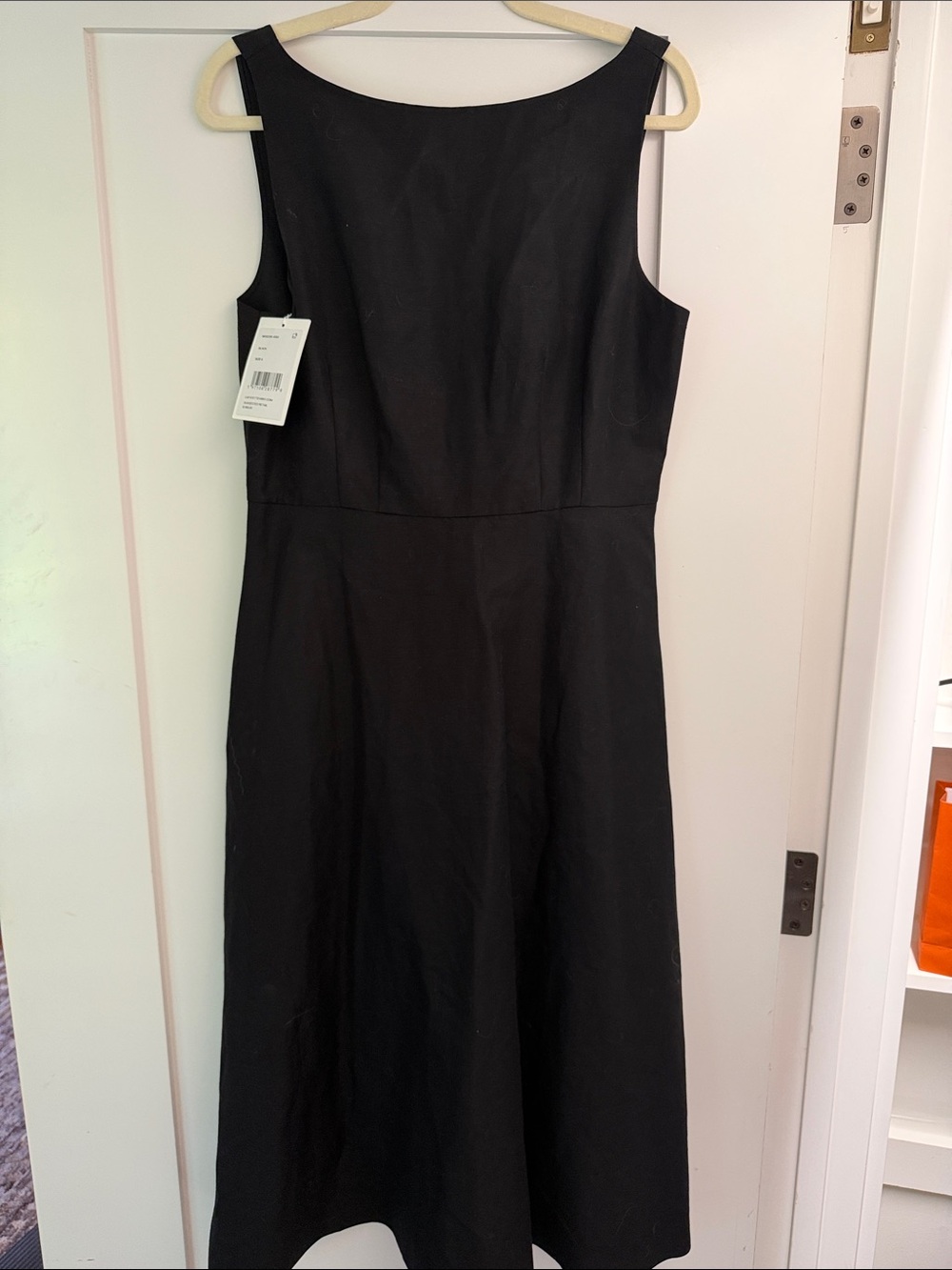 NWT Lafayette 148 Classic Black Sleeveless A-Line linen Dress